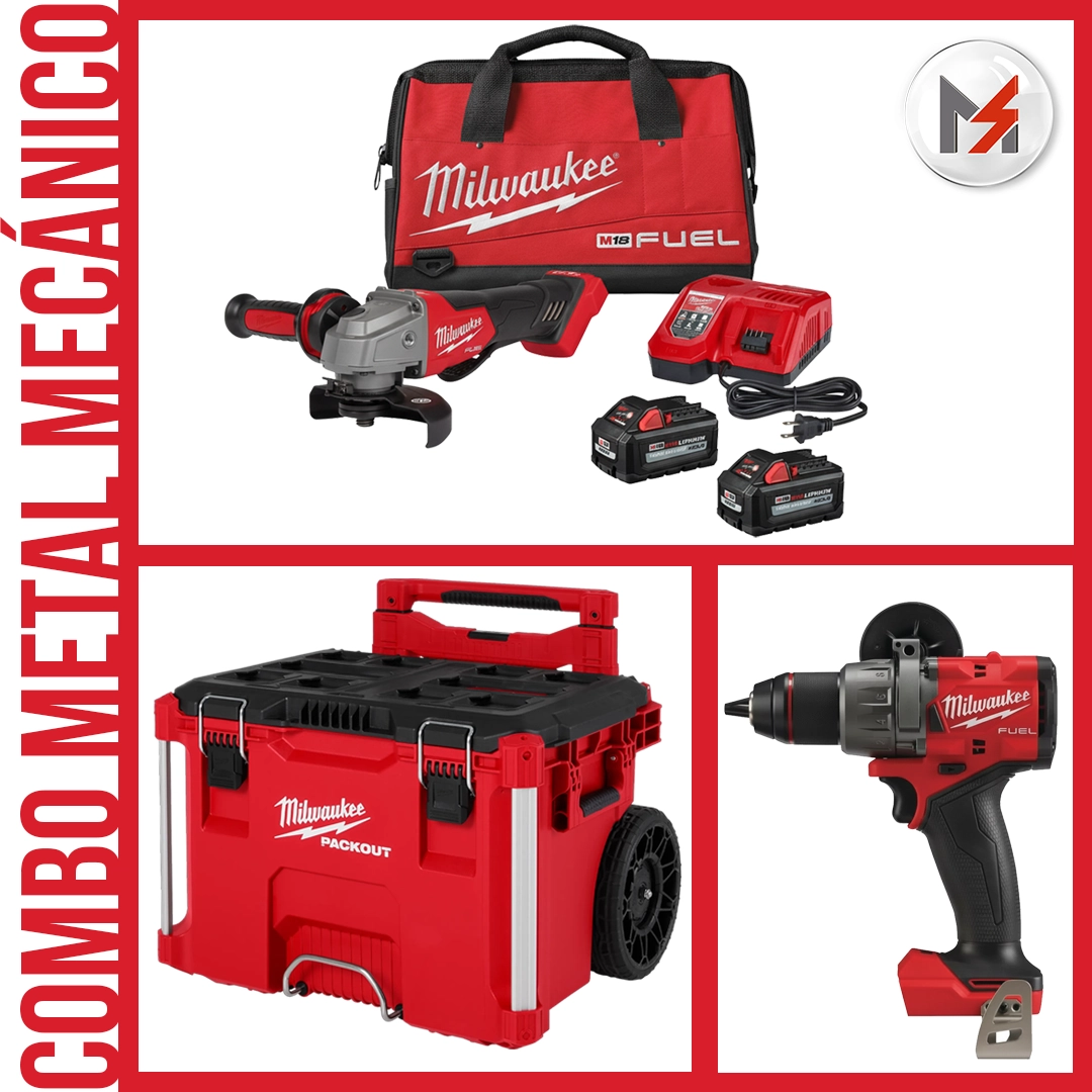 KIT ESMERILADORA M18 FUEL 4-1/2"-5" C/INTERRUPTOR + TALADRO M18 FUEL 1/2" 290420 + CAJA 48228427
