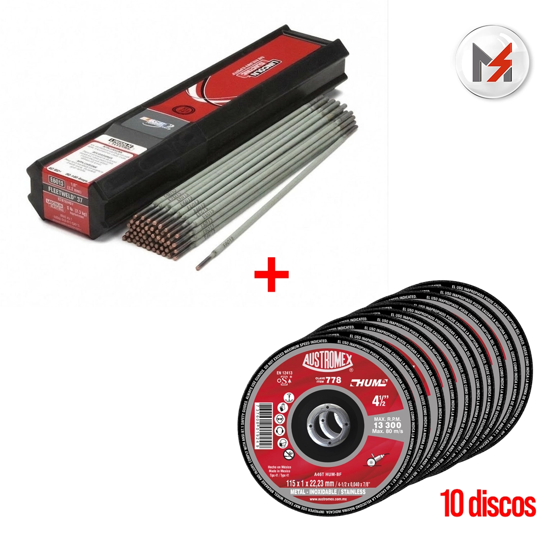 SOLD. ELECT. INOX. E316 3/32in x 12in Grinox 10 C4.54 + 10 DISCOS 778