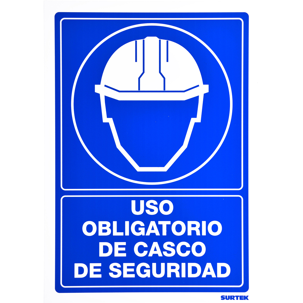 SEÑAL DE USO OBLIGATORIO DE CASCO DE SEGURIDAD SURTEK SURTEK SES12 - Mersol Sureste México
