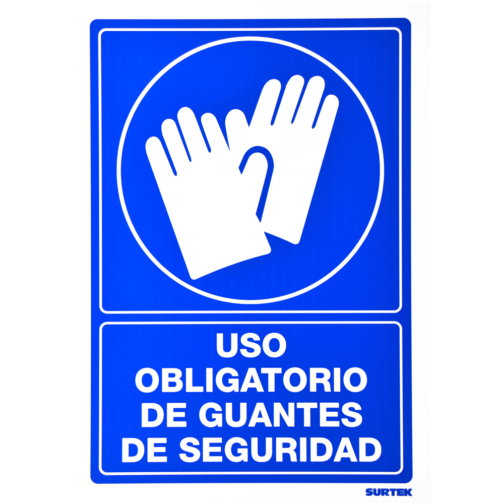 SEÑAL DE USO OBLIGATORIO DE GUANTES DE SEGURIDAD SURTEK SURTEK SES14 - Mersol Sureste México