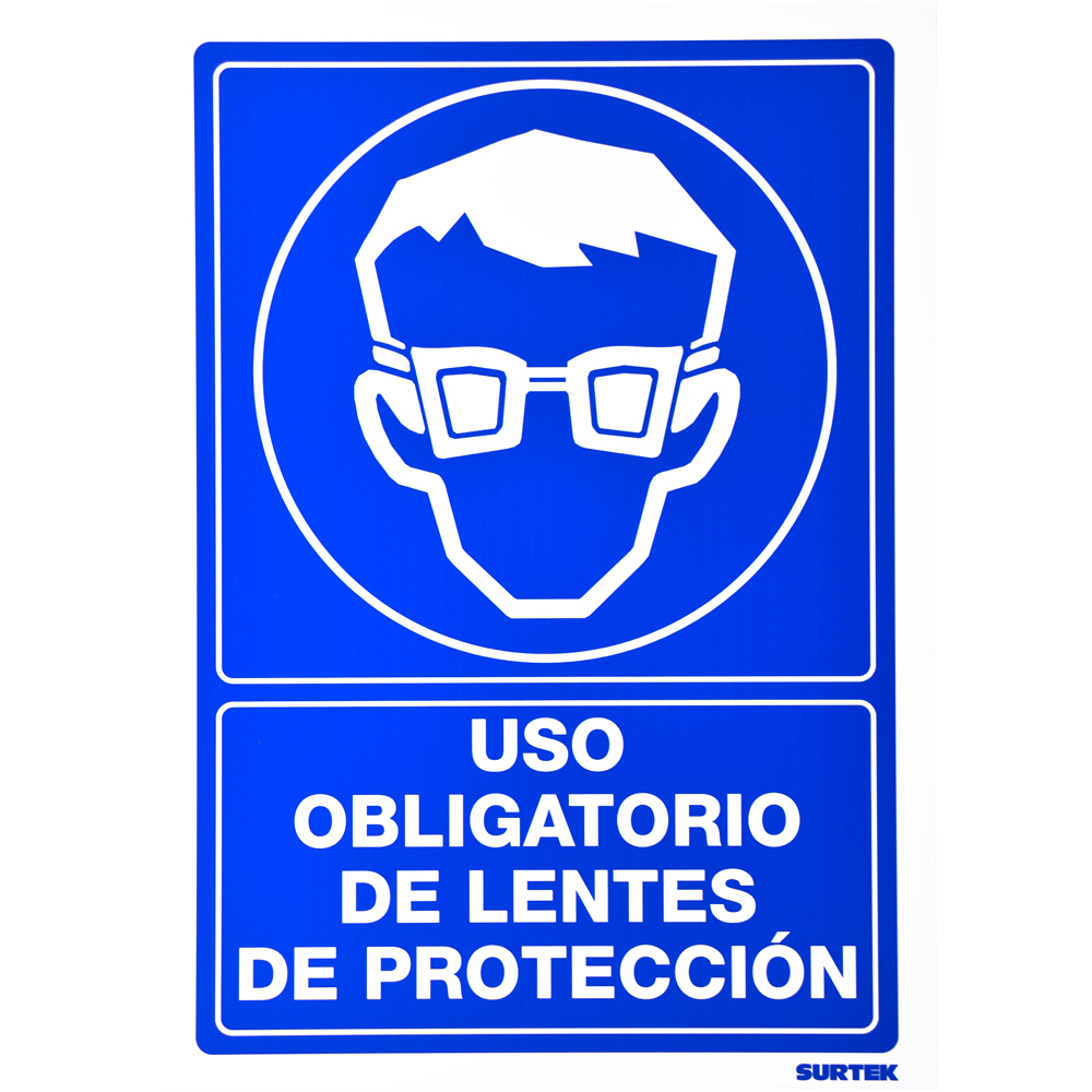SEÑAL USO OBLIGATORIO DE LENTES DE PROTECCION SURTEK SURTEK SES20 - Mersol Sureste México