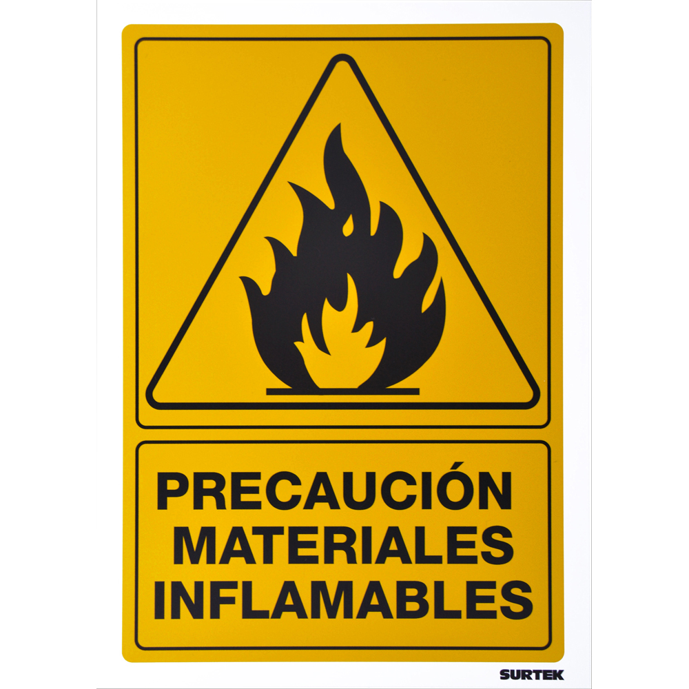 SEÑAL PRECAUCION MATERIALES INFLAMABLES SURTEK SURTEK SES28 - Mersol Sureste México