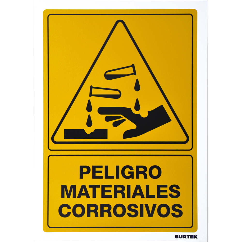 SEÑAL PELIGRO MATERIALES CORROSIVOS SURTEK SURTEK SES29 - Mersol Sureste México