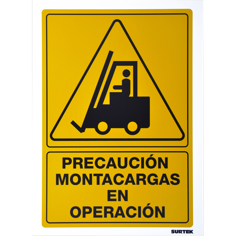 SEÑAL PRECAUCION MONTACARGAS EN OPERACION SURTEK SURTEK SES30 - Mersol Sureste México