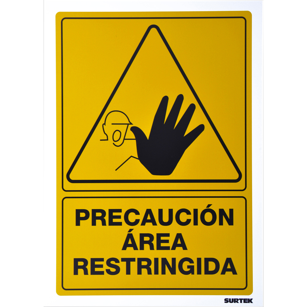 SEÑAL PRECAUCION AREA RESTRINGIDA SURTEK SURTEK SES34 - Mersol Sureste México