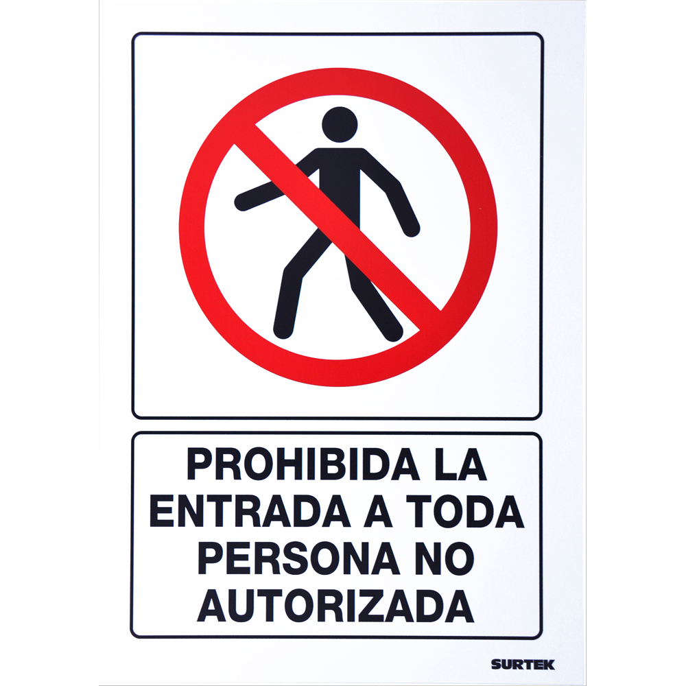 SEÑAL inPROHIBIDA LA ENTRADAin SURTEK SURTEK SES40 - Mersol Sureste México