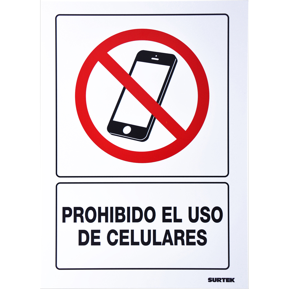 SEÑAL PROHIBIDO EL USO DE CELULARES SURTEK SURTEK SES51 - Mersol Sureste México