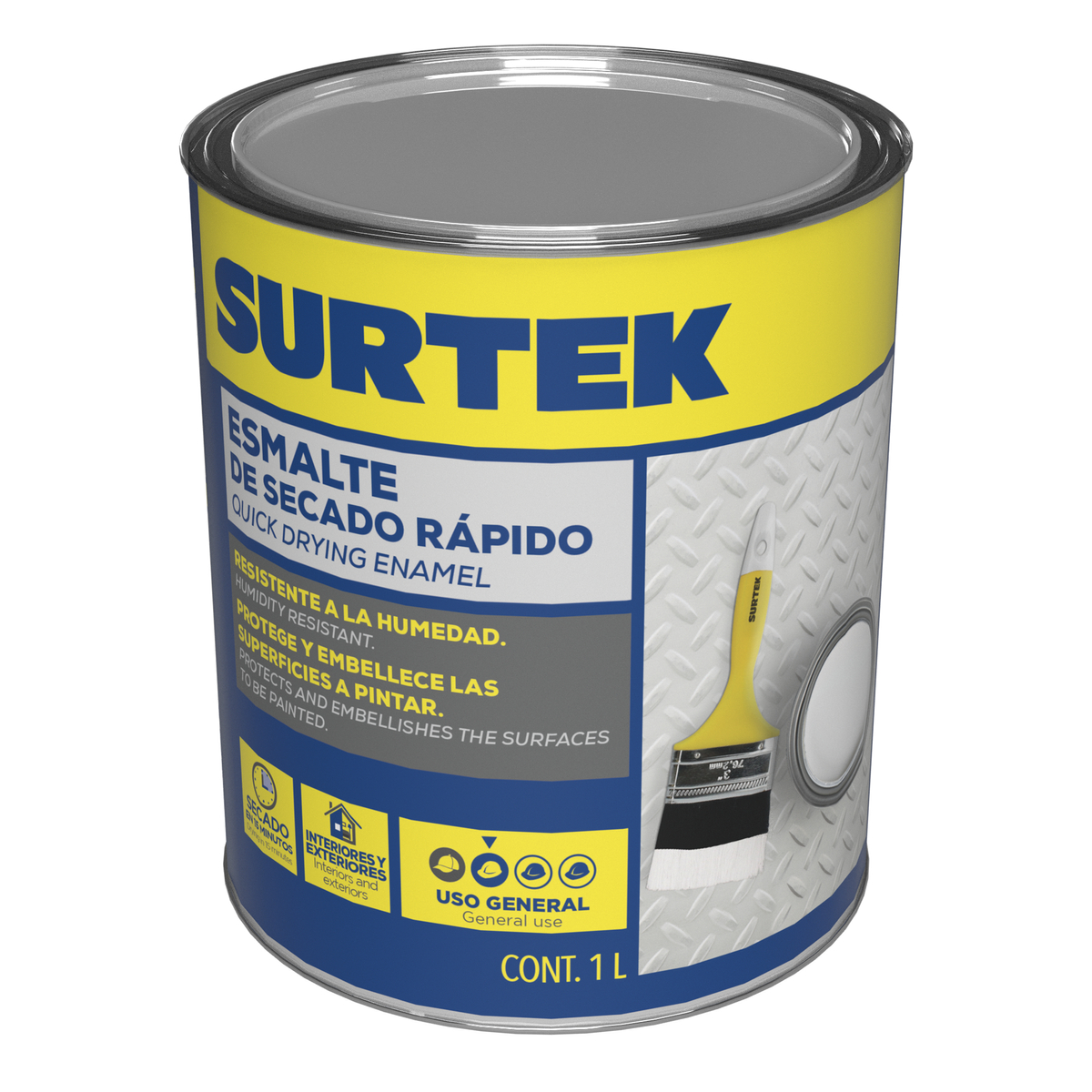 ESMALTE DE SECADO RAPIDO BLANCO 1LT SURTEK SURTEK SP40200 - Mersol Sureste México