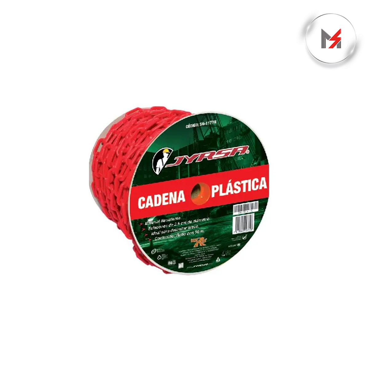 CADENA PLASTICA ROJA PARA DELIMITAR AREAS JYRSA SR-1177R - Mersol Sureste México